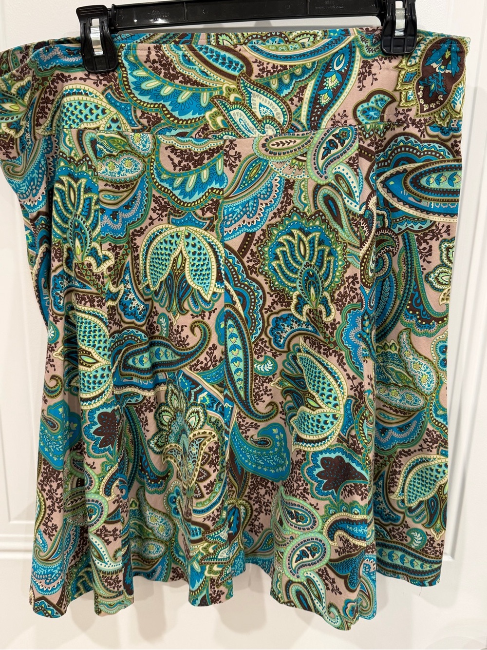 Mixit Teal, Brown & Cream Paisley Skirt 14